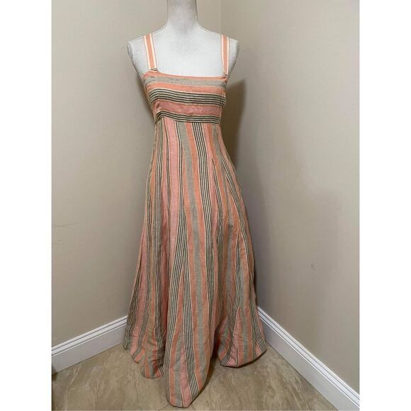 New Anthropologie x Maeve Square-Neck Tie-Back A-Line Midi Dress Size 6 - Picture 5 of 11